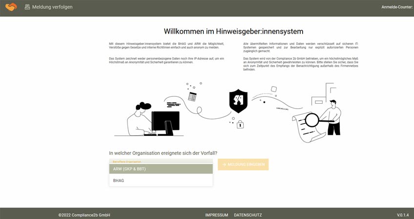 So sieht die Meldestelle der Buchhaltungsagentur des Bundes aus.